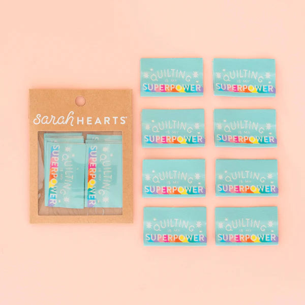 Quilting is my Superpower - Woven label - Sarah Hearts