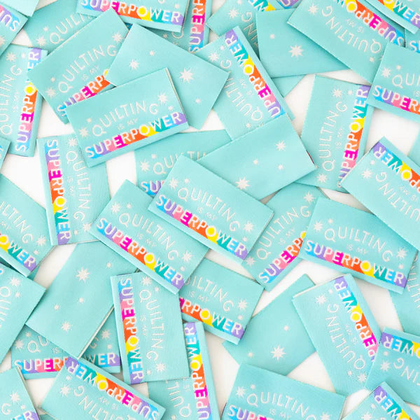 Quilting is my Superpower - Woven label - Sarah Hearts