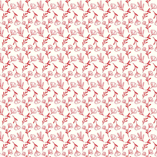 Floral in Cloud - Radiant Ruby - Riley Blake Designs